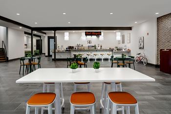 Red bicycle coffee shop onsite